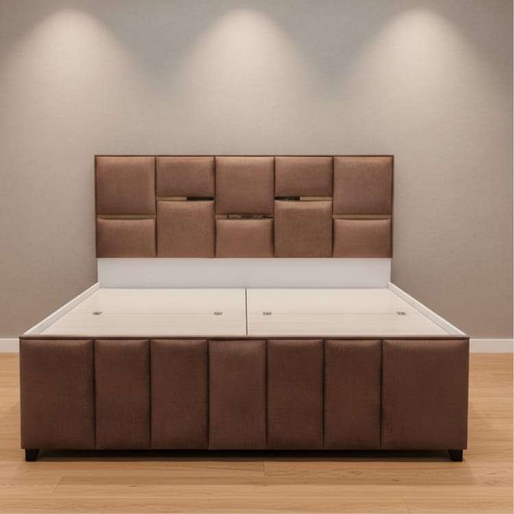 Dusty Pink King Size Bed with Designerr Headboard and Storage